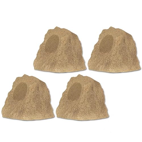 B42S Fully Wireless 240 Watt Rechargeable Battery Bluetooth Rock 4 Speaker Set Sandstone