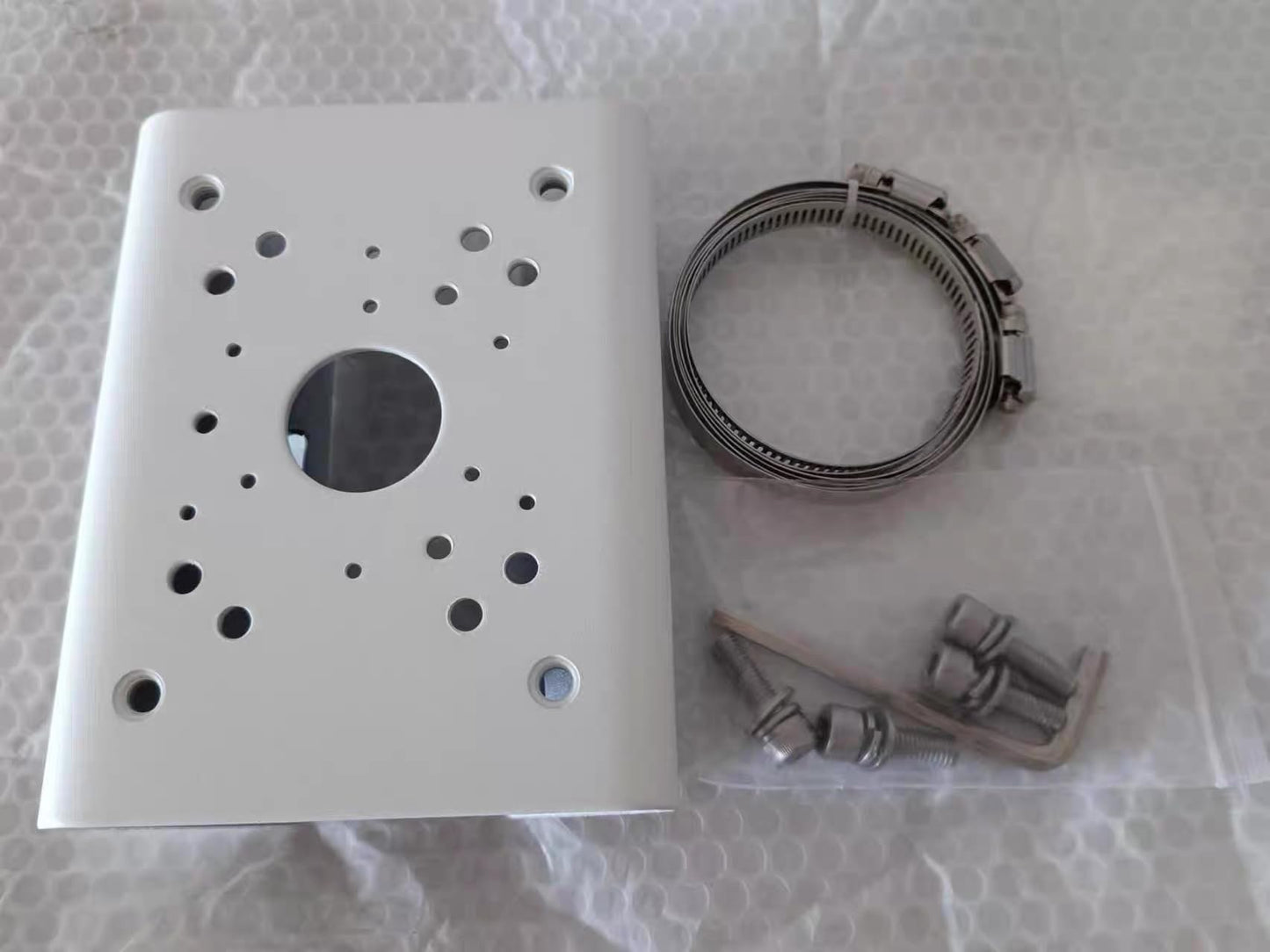 BeElion Pole Column Vertical Pole Mount Bracket for CCTV Dahua Wall Mounts Dome Security Cameras - Weatherproof 80-150mm Adjustable Hoop, 10KG Load