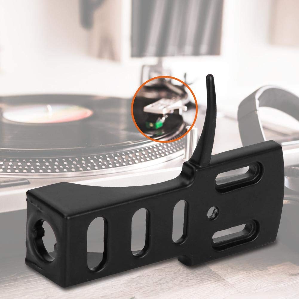 Bnineteenteam Record Player Headshell, Phonograph Turntable Headshell for Record Player Replacement Parts(Black)