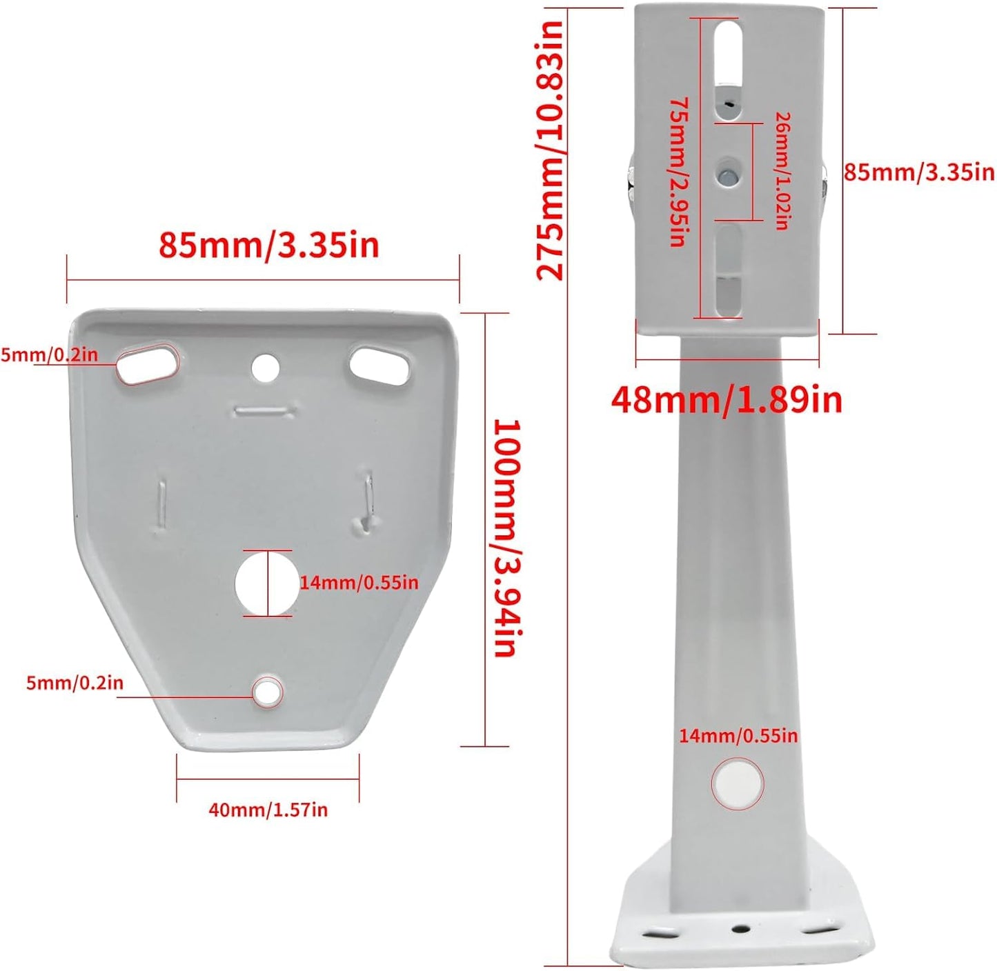 CTXSumTec Aluminum Wall Mount for Security Cameras with L-Shaped Adapter - Heavy-Duty Indoor/Outdoor Bracket, Fits Dome/IP/PTZ Cameras, Easy
