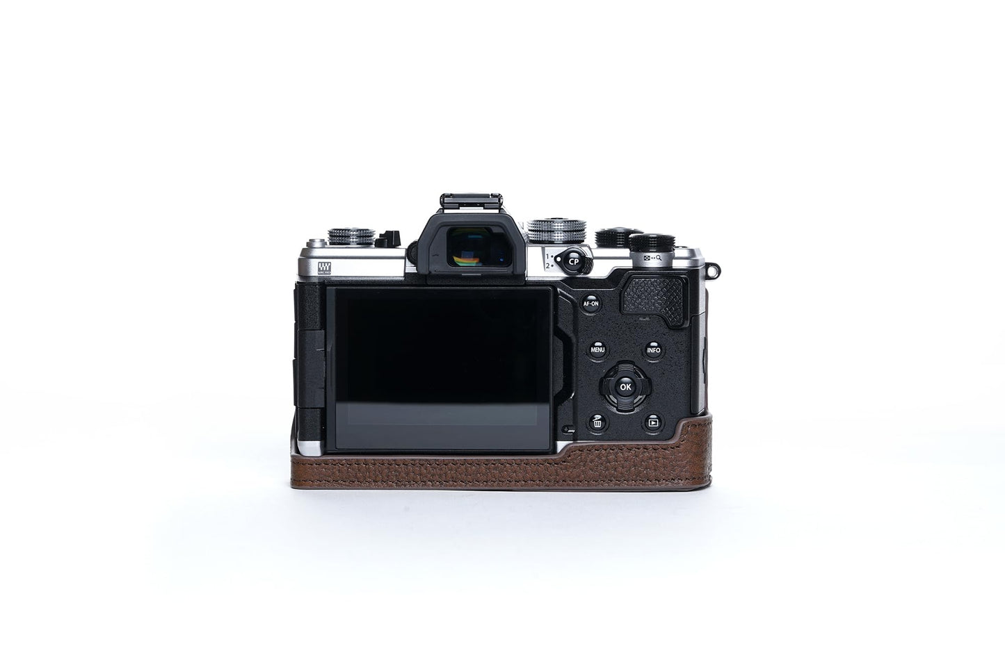 OM-3 Camera Case, BMAOLLONGB Handmade Genuine Real Leather Half Camera Case Bag Cover for Olympus OM-3 OM3 Camera Bottom Opening Version + Hand Strap