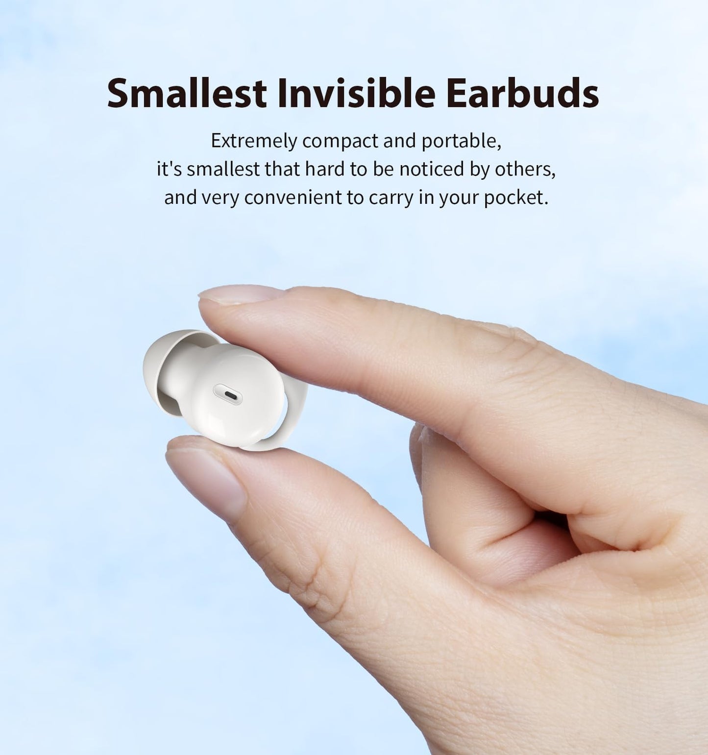 Invisible Sleep Headphones,Sleep Earbuds for Side Sleepers,Small Comfortable Fit Noise Blocking Sleep Ear Buds,Bluetooth 5.3 Wireless Earbuds, in-Ear