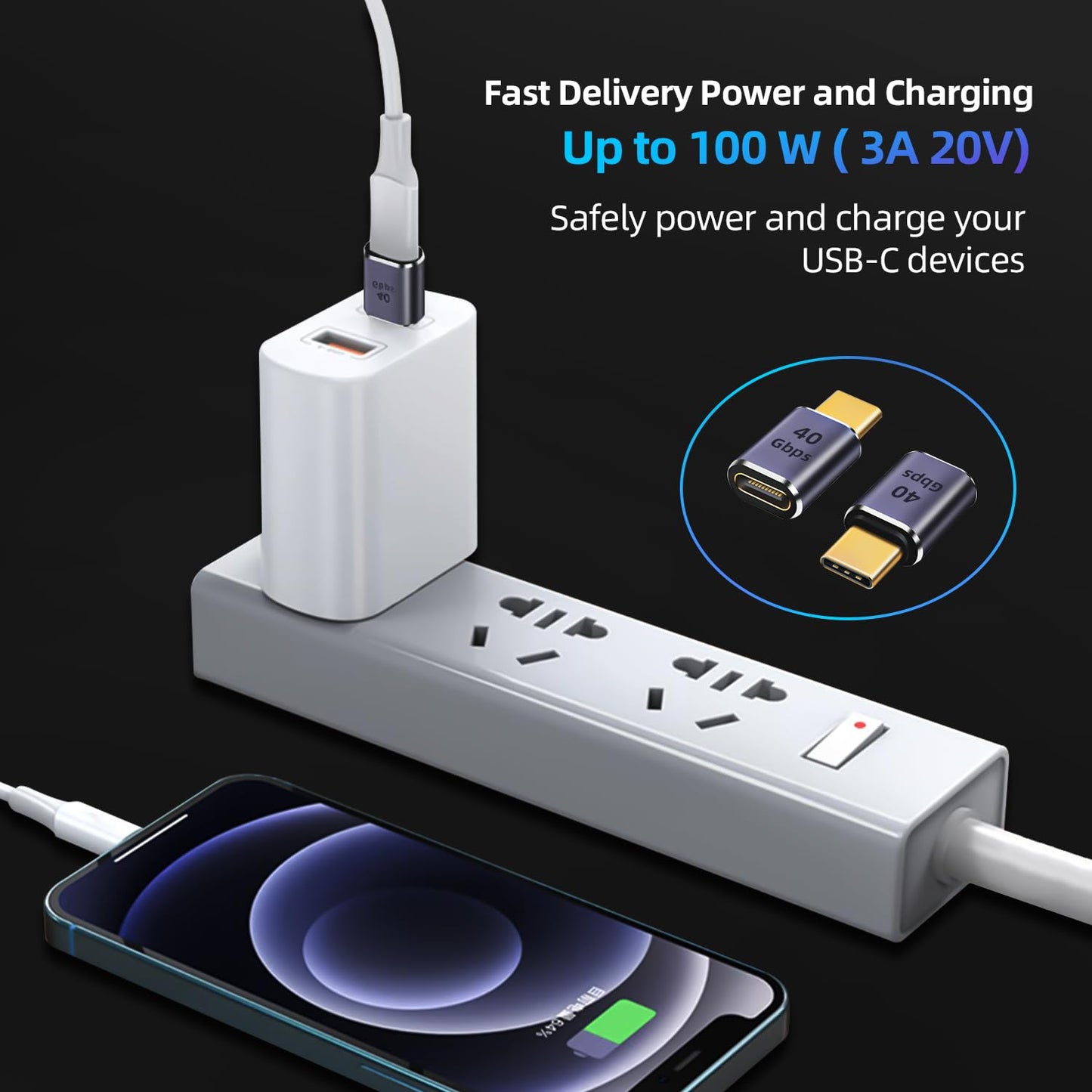 THAMBA USB C Extender Adapter 40Gbps, 8K 60Hz USB C Male to Female Extension Adapter,USB Type-C Male to Female Extender PD 100W Fast Charging USB 4…