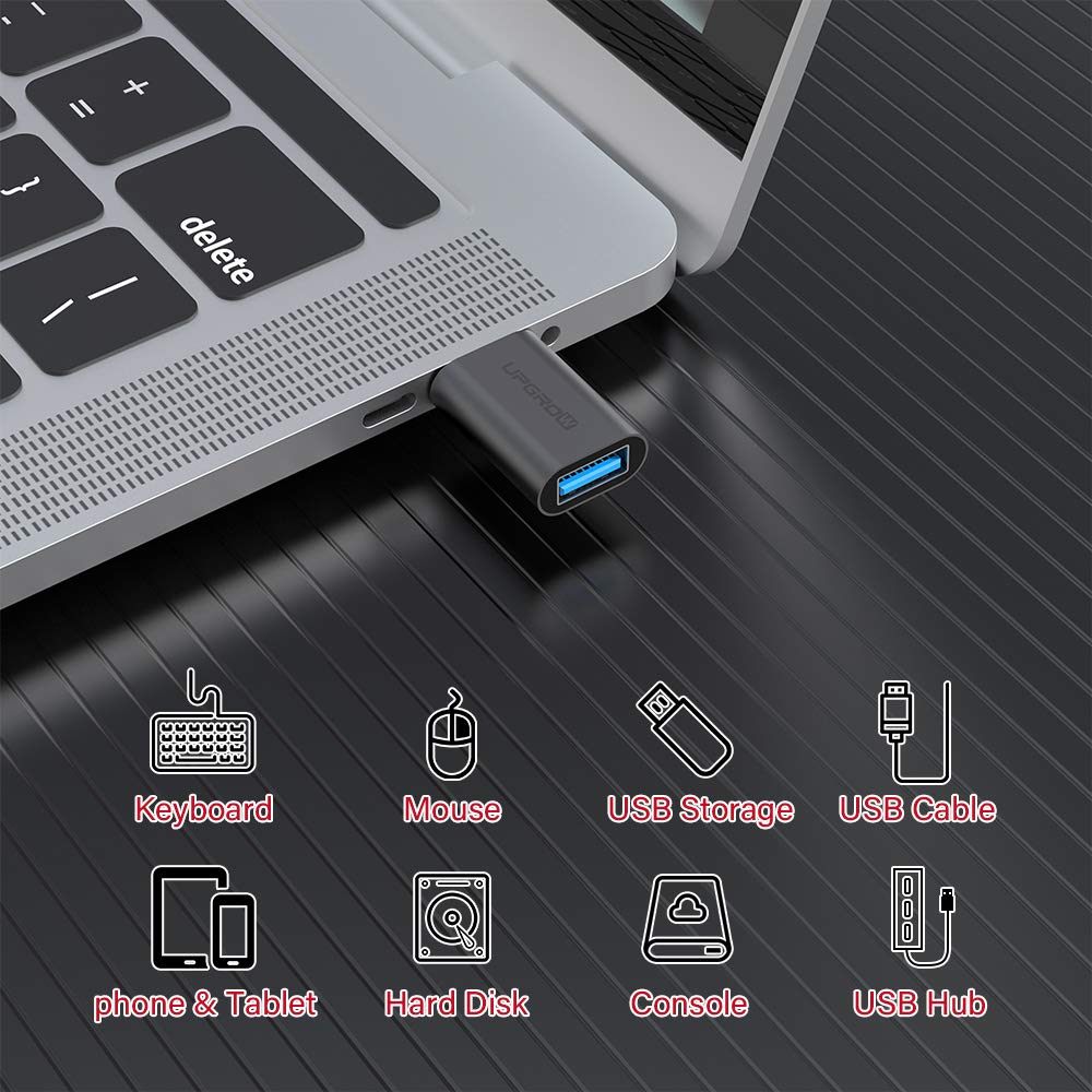 UPGROW USB C to USB Adapter 2 Pack Thunderbolt 3 to USB 3.0 Adapter Compatible with MacBook Pro 2019 and Before, MacBook Air 2020, Dell XPS, and More…