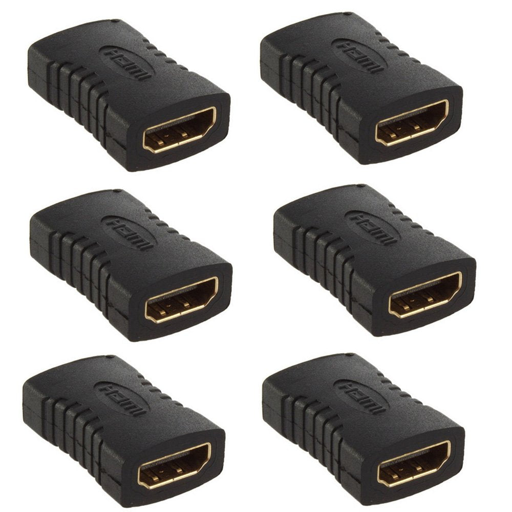 exgoofit HDMI Female to HDMI Female Coupler Connector Pack 6pcs Adapter Extender F/F High Speed