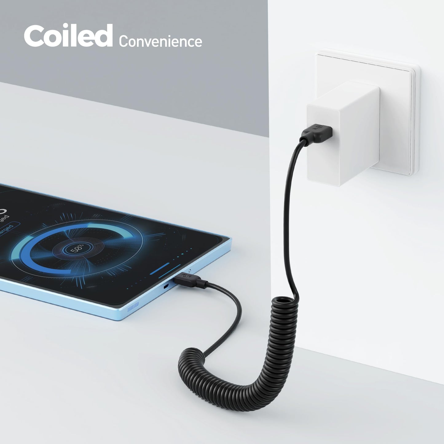 Cable Matters 2-Pack Coiled Micro USB Cable (Coiled Micro USB to USB2.0) 2-4 Feet