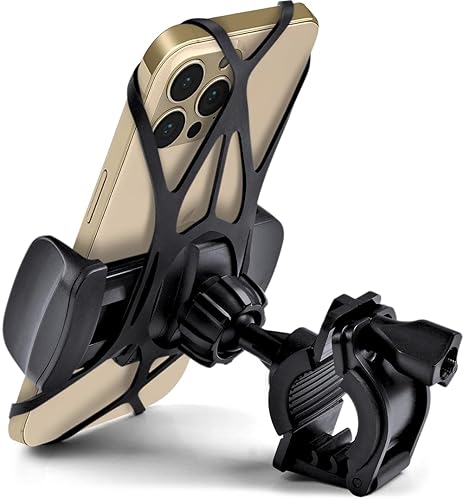Bike & Motorcycle Phone Mount - for iPhone 16 Pro Max (15, 14, SE, Plus), Galaxy s25 or Any Cell Phone - Universal Handlebar Holder for ATV, Bicycle