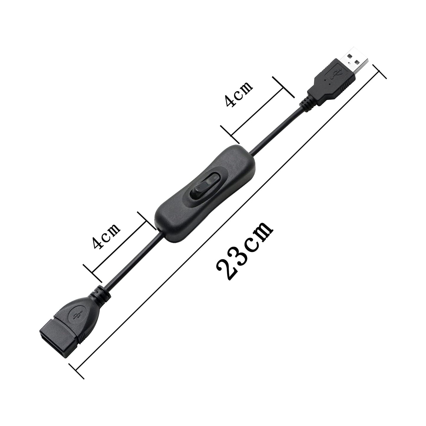PNGKNYOCN 20cm Male to Female USB Cable with On/Off Switch, for USB Fan, LED Desk Lamp and Other Computer Peripheral Low-Power Electrical…