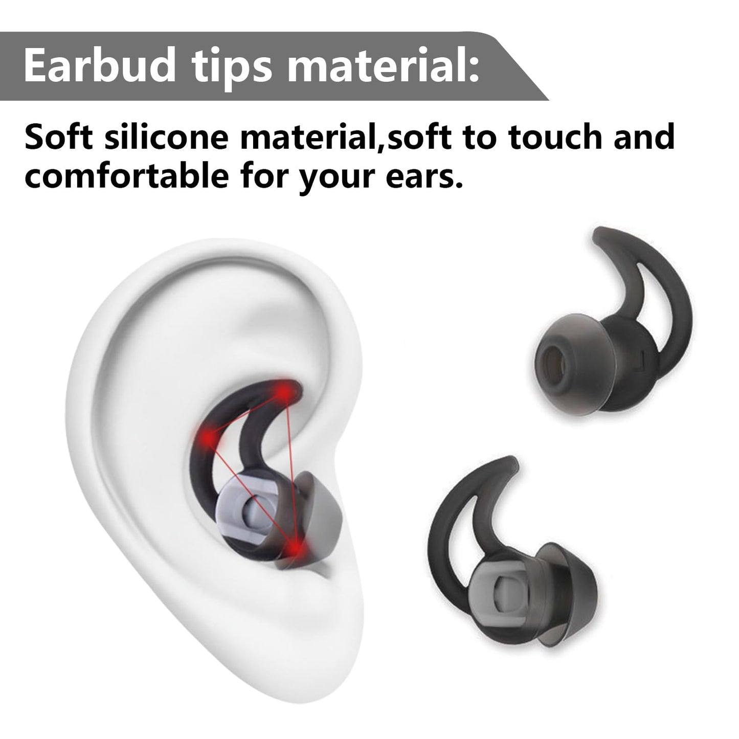 MMYQXI Silicone Replacement Earbud Tips Earbud Covers Compatible with Bose QC20 QC20i SoundSport SIE2i IE2 IE3 Headphone Earbud Rubber Tips Ear Tips…