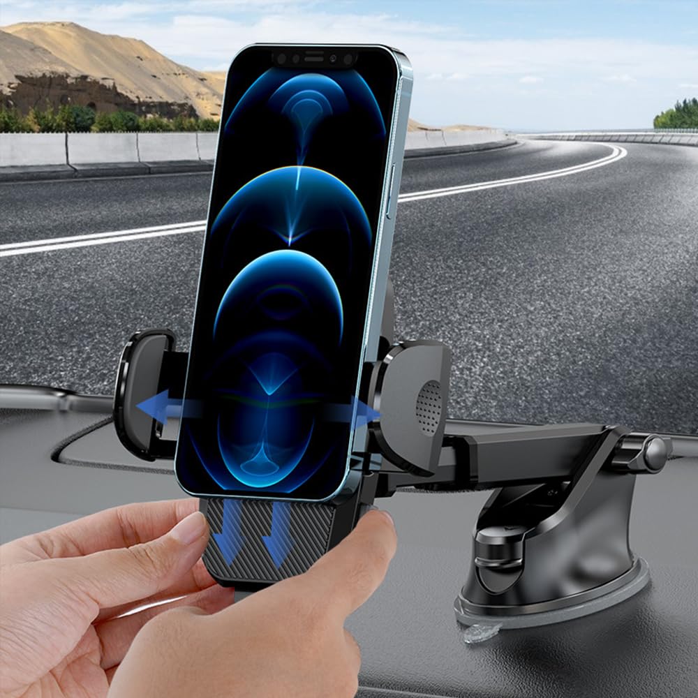 Deear Car Phone Holder Mount Cell Phone Automobile Cradles 3-in-1 Phone Mount Hands Free for Car Dashboard Windshield Air Vent Universal for iPhone