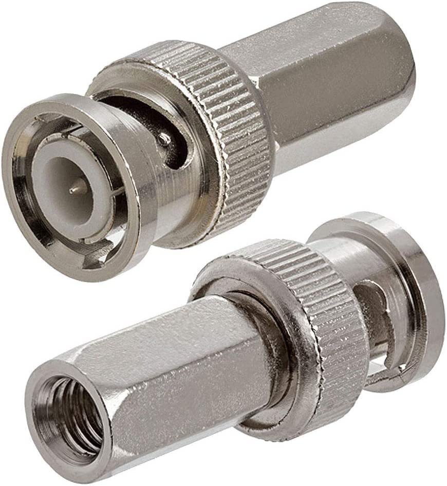 V-Fiabilidad 25PCS RG59 Coaxial Cable Connector, CCTV Twist On BNC Male Plug RF Coax Connector Surveillance Cable Adapter for CCTV IP Camera Security