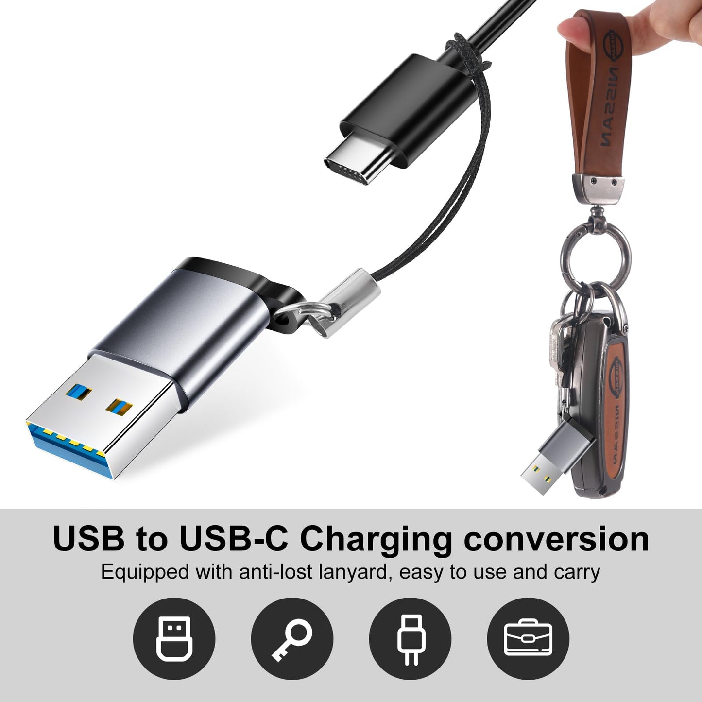 BaseNew USB C Female to USB Male Adapter-6 Pack,USB A Type C Adapter,USB Adapters,USB-C Cable Charger Converter for iPhone 17 16 15 13,MacBook…