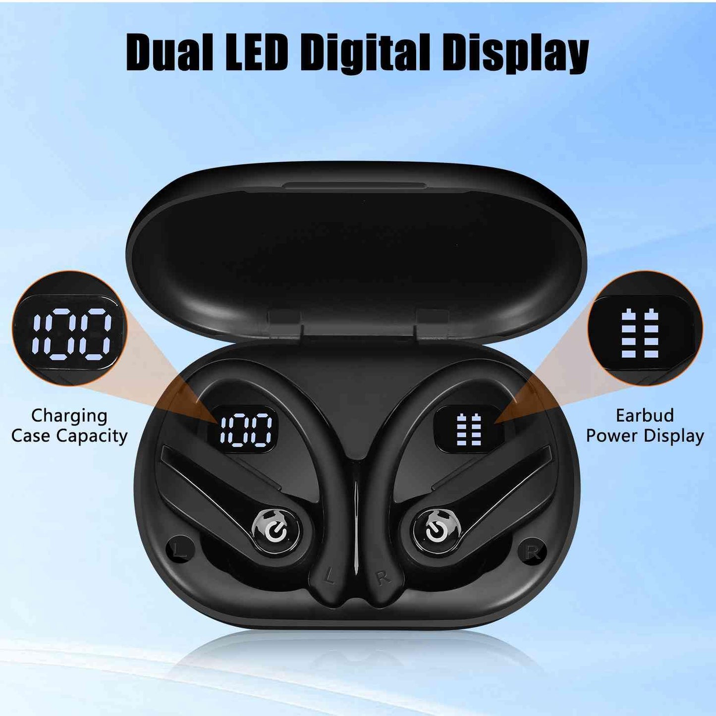 Q63 Wireless Earbuds for Amazon HD 10 (2021) with Immersive Sound True 5.0 Bluetooth Over The Ear Sport Headphones with a Charging Case - Stereo…