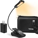 Vekkia Book Light Set with Charger, Clip on Reading Light in Bed with 3 Brightness, Up to 60 Hrs, Rechargeable, Eye-Care Warm LED for Read Before Bed