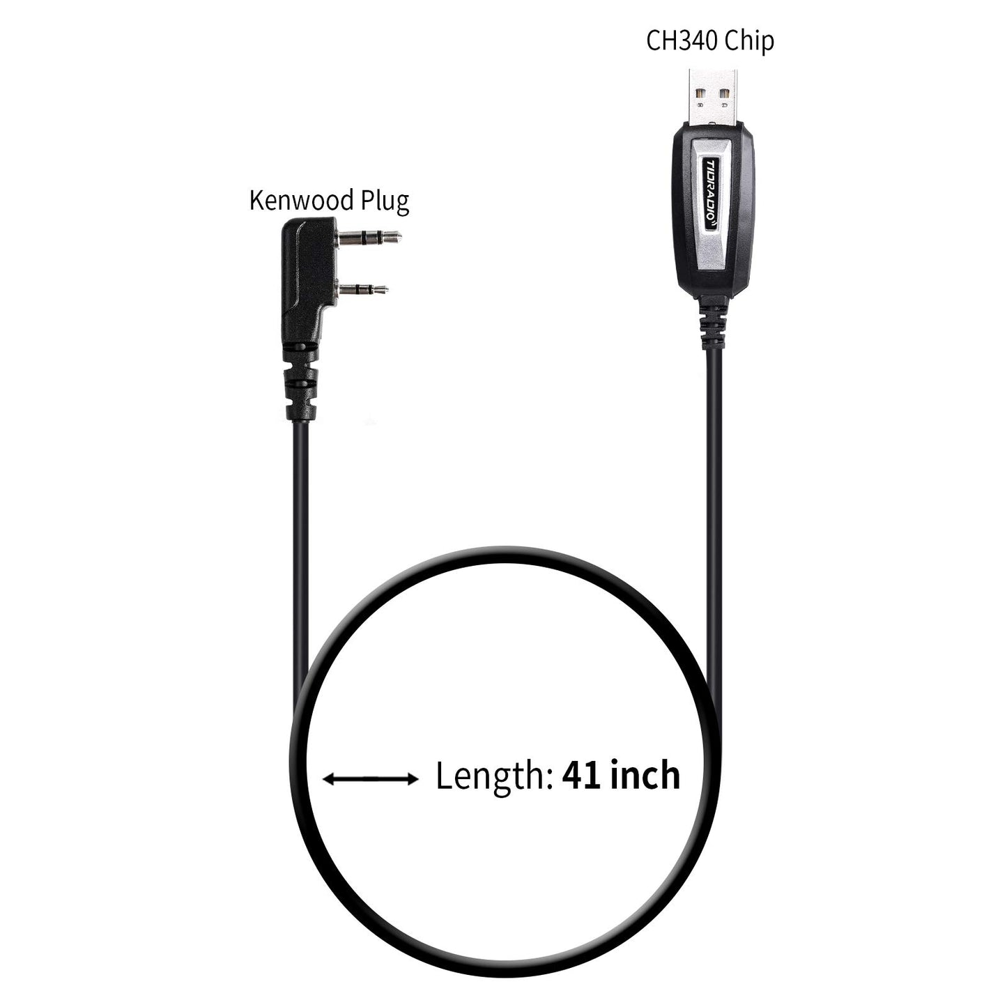 TIDRADIO CH340 Driver USB Programming Cable Support Chirp for baofeng UV-5R Mini,5RM,5RH PRO,UV-82,BF-F8HP,K5PLUS,GM-15Pro,UV-5G Plus,GM21,UV-32