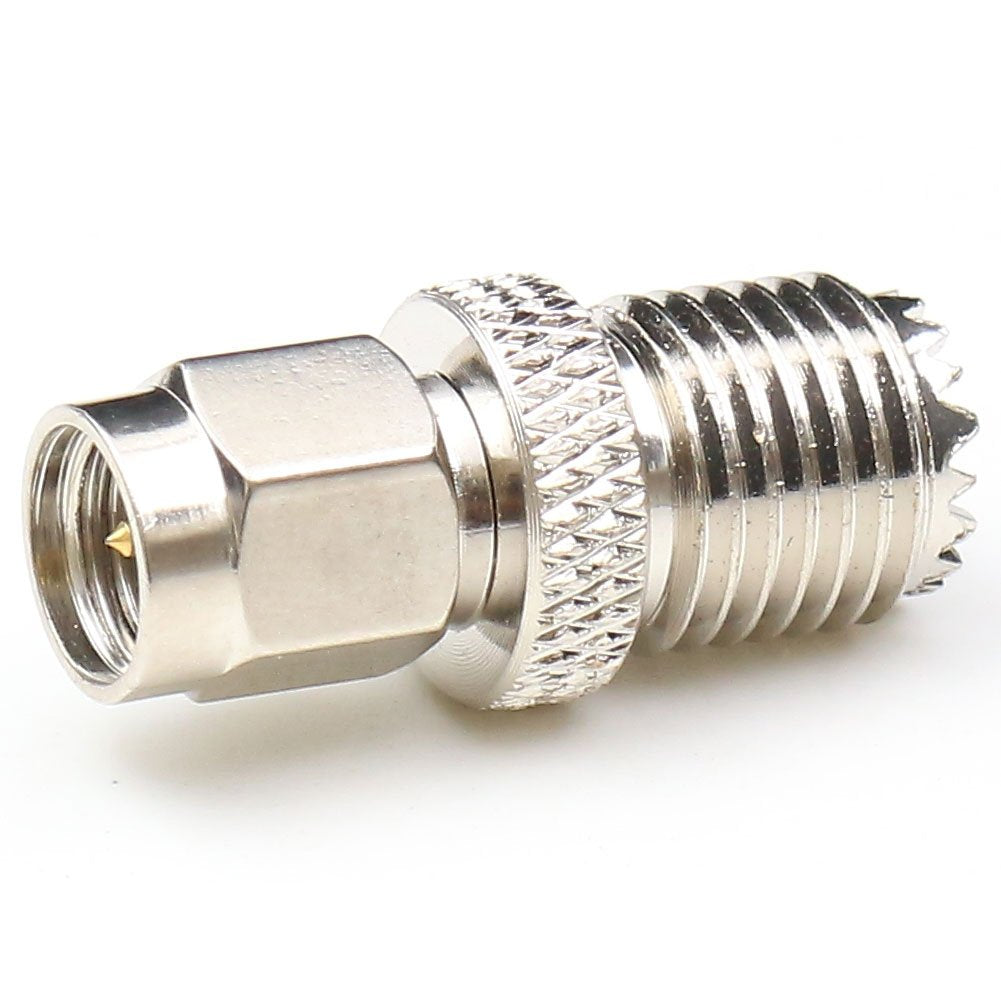ANHAN SMA Male to Mini UHF Female Connectors Pl259 to SMA coaxial Cable Adapter RF SMA Coax Connectors Nickel Plated 2Packs
