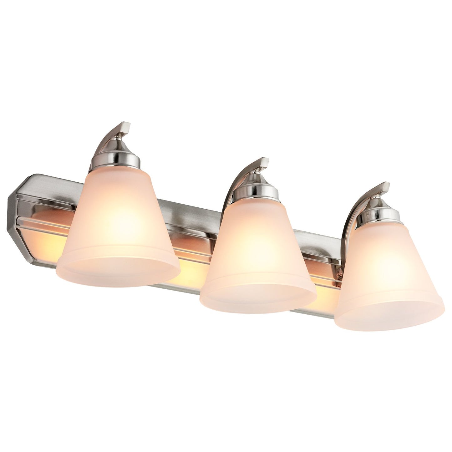 Sunlite 45057 24-Inch Modern Incandescent Vanity Bell Shaped Light Fixture, Max 100 Wattage, 120 Volts, 3 Medium E26 Base Sockets (A19), Frosted