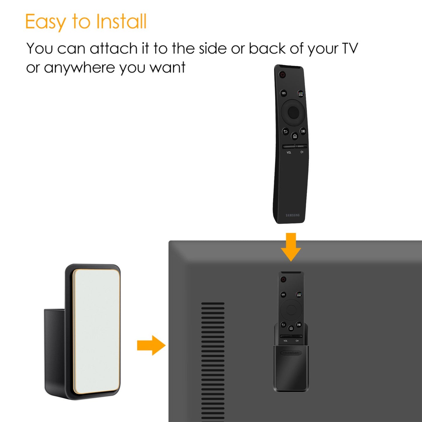 FINTIE CaseBot Remote Holder for Samsung Smart Hub 4K TV Remote, Mounting System Bracket Shelf Compatible with Samsung UHD LED / 4K UHD LED Smart TV