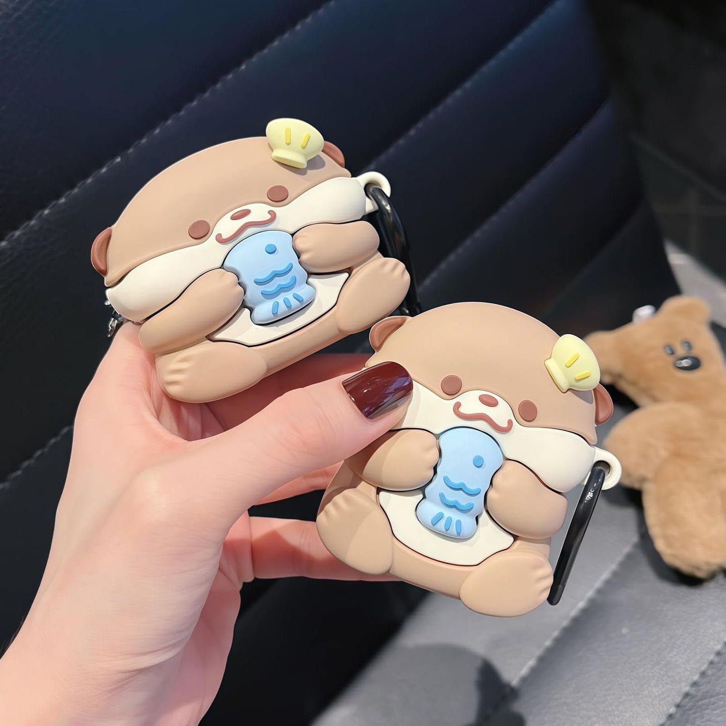 Rertnocnf Case Compatible with AirPods Pro 3 2025, Cute Kawaii Otter Design Case Cover, Portable Soft Silicone Wireless Charging Earphone Shockproof