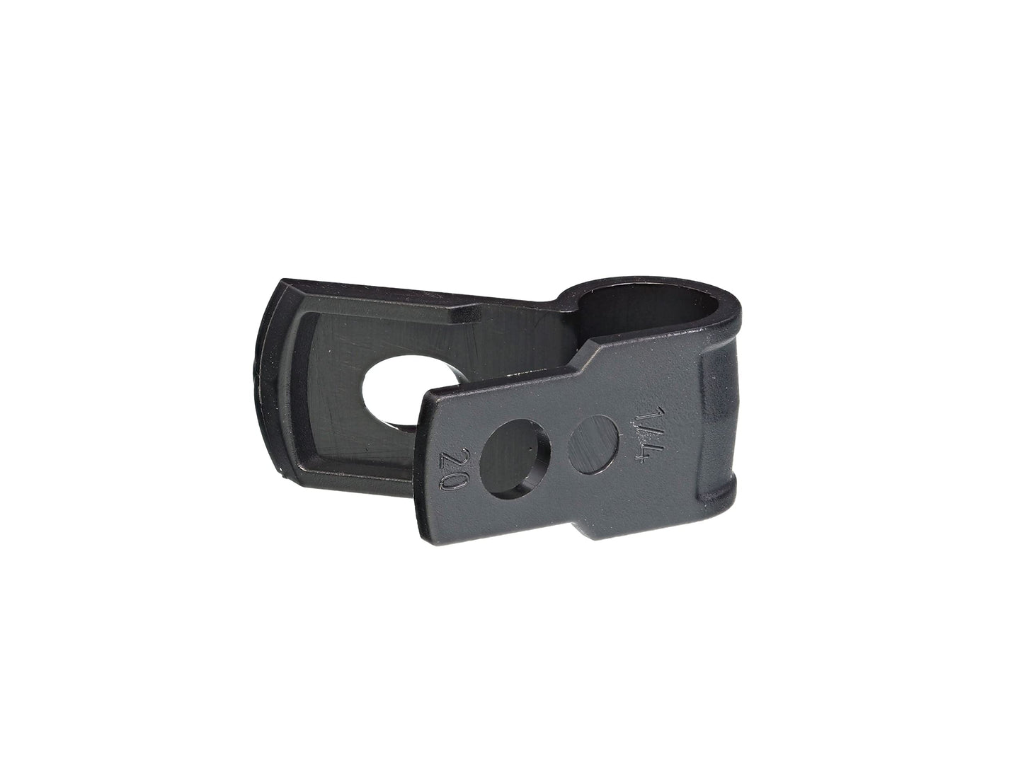 Secure 1/4 Inch Premium R Type UV Black Nylon Screw Mount Cable Clamp for Wire Management - 100 Pack