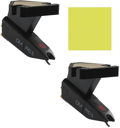 Ortofon OM Pro S DJ Cartridges (2 Pack) Bundle with Liquid Audio Polishing Cloth