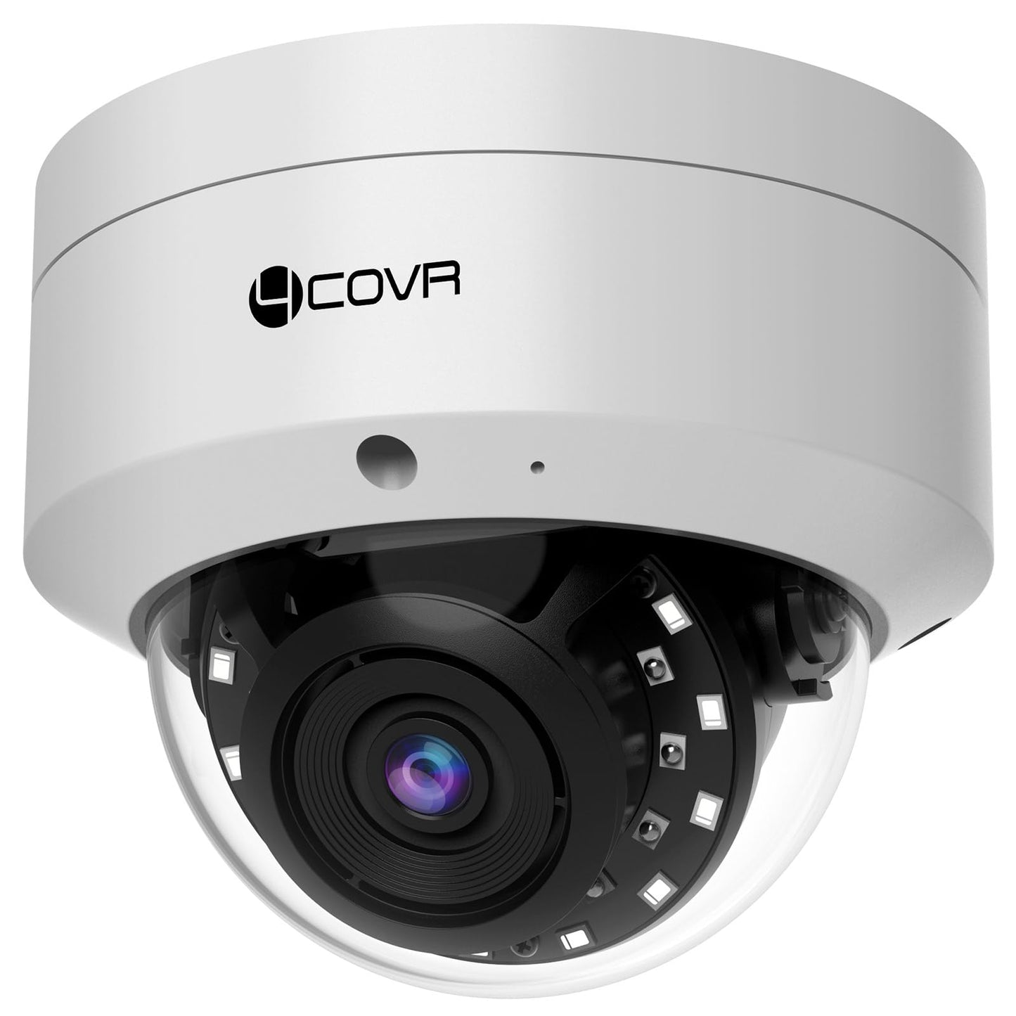 4COVR 5MP PoE Security Camera, Outdoor Vandal Wired Surveillance Dome IP Camera with Mic, IK10 Vandal-Proof IP67, Smart Human/Vehicle Detection, 100ft