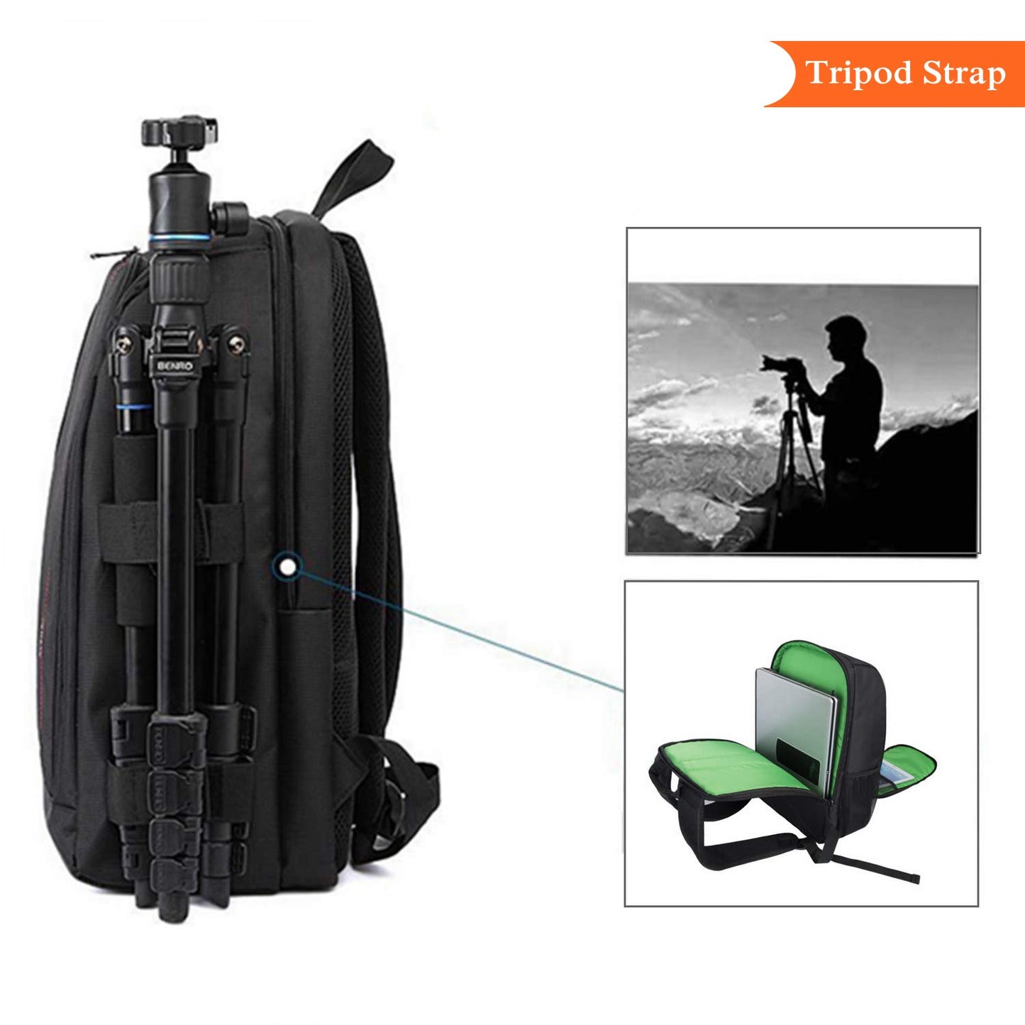 G-raphy Camera Backpack Camera Bags for Photographer Photography DSLR SLR Backpack with Laptop Compartment for DSLR Cameras, Lenses, Tripod