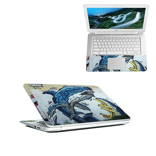 MightySkins Carbon Fiber Skin for HP Chromebook 14" (2018) - Cartoon Mania | Protective, Durable Textured Carbon Fiber Finish | Easy to Apply…