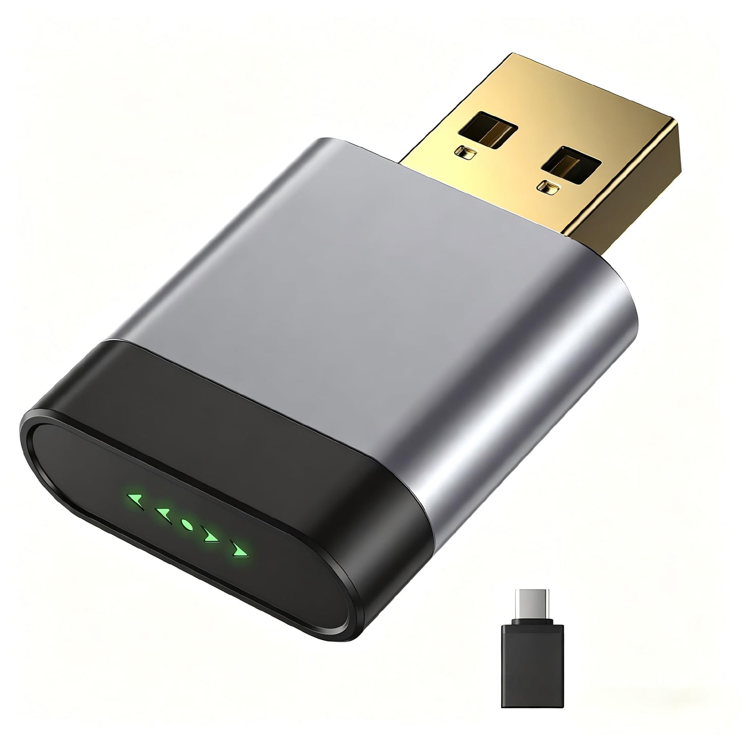 Gleefulia Bluetooth Car Play Dongle - Ideal for Long-Distance Driving, Daily Commutes, and Vacations. Gold-Plated USB, Metal Housing. Converts Wired