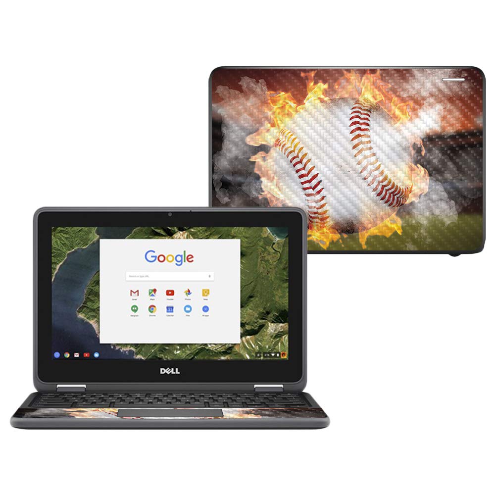 MightySkins Carbon Fiber Skin for Dell Chromebook 11" 3180 - Fastball | Protective, Durable Textured Carbon Fiber Finish | Easy to Apply, Remove…