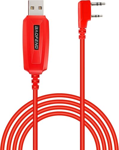 BAOFENG Programming Cable UV-5R/5RA/5R Plus/5RE, UV3R Plus, BF-888S, 5R EX, 5RX3, GA-2S, UV-82 (39-inch Mirkit Red, This one Works!)