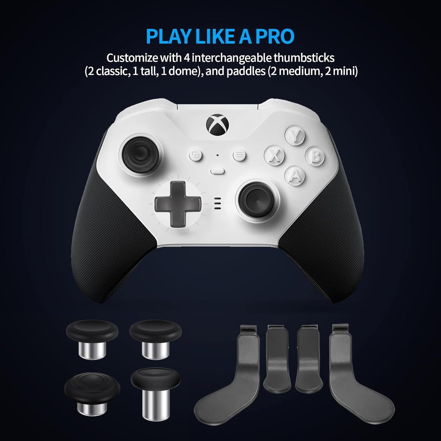9 in 1 OEM Magnetic Thumbsticks Analog Thumb Sticks Replacement Joystick Parts Repair Accessories Kit Component Set with 4 Paddles, 1 D-Pads for Xbox