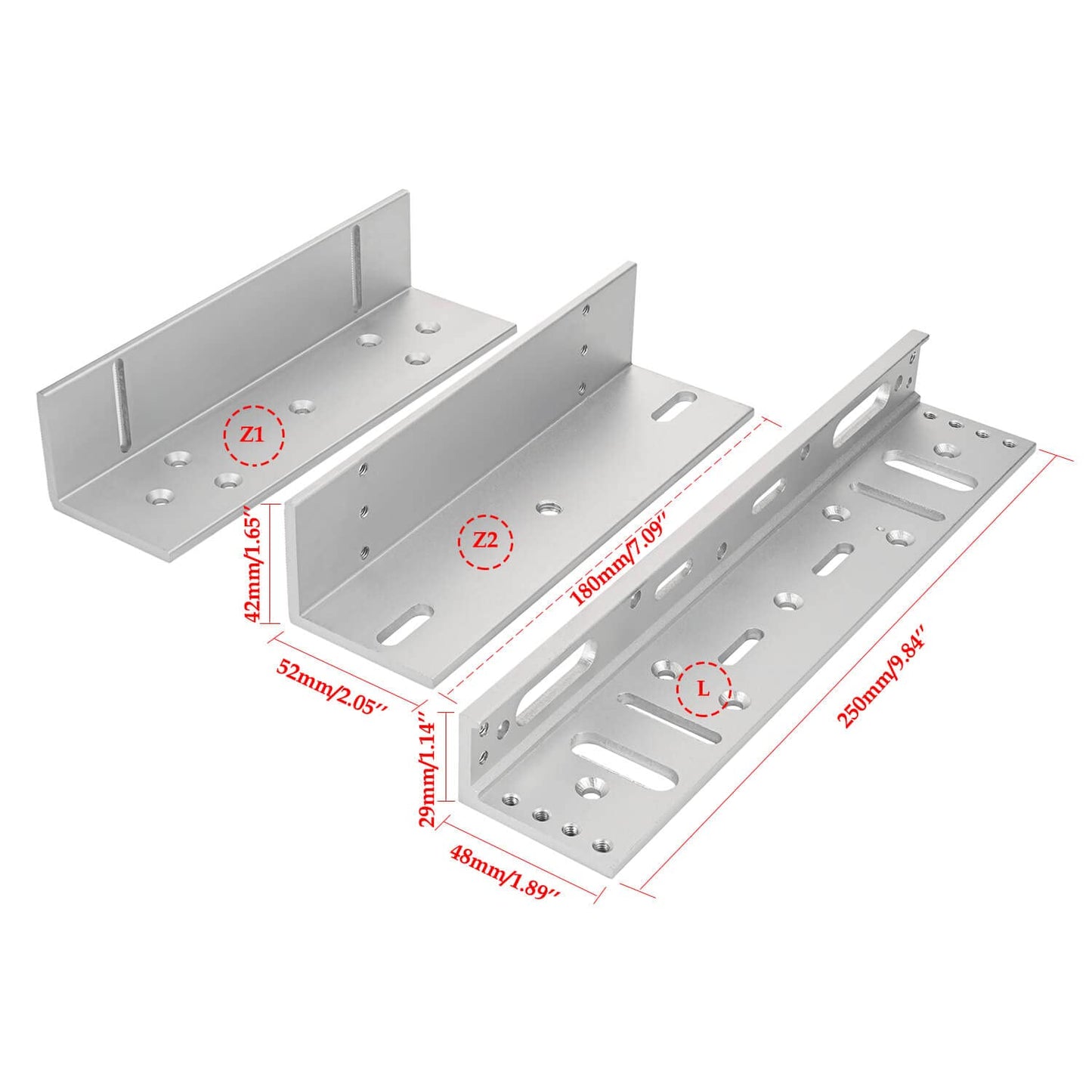 Electromagnetic Lock with Z and L Bracket 280KG 600LBS Holding Force Electric Magnetic Door Lock 12V Fail Safe NC Mode for Access Control System