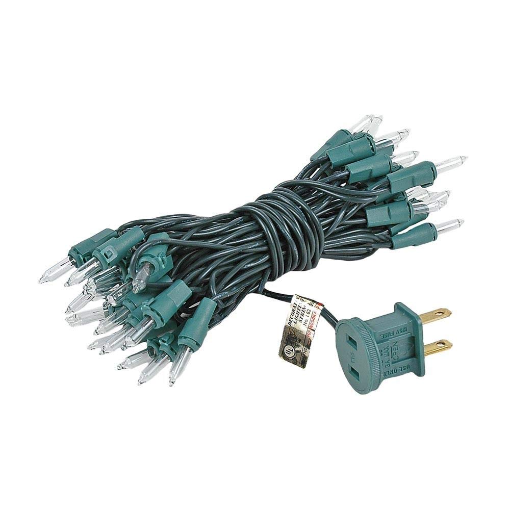 Novelty Lights 13.5 Feet 35 Bulb Clear Mini Light String on Green Wire, Non-Connectable Incandescent Fairy Lights for Bottles and Crafts, 4" Bulb