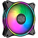 Cooler Master MasterFan MF120 Halo Fan, Duo-Ring ARGB Customizable Lighting, 120mm PWM Static Pressure, ARGB Header Extender For PC Case, Liquid