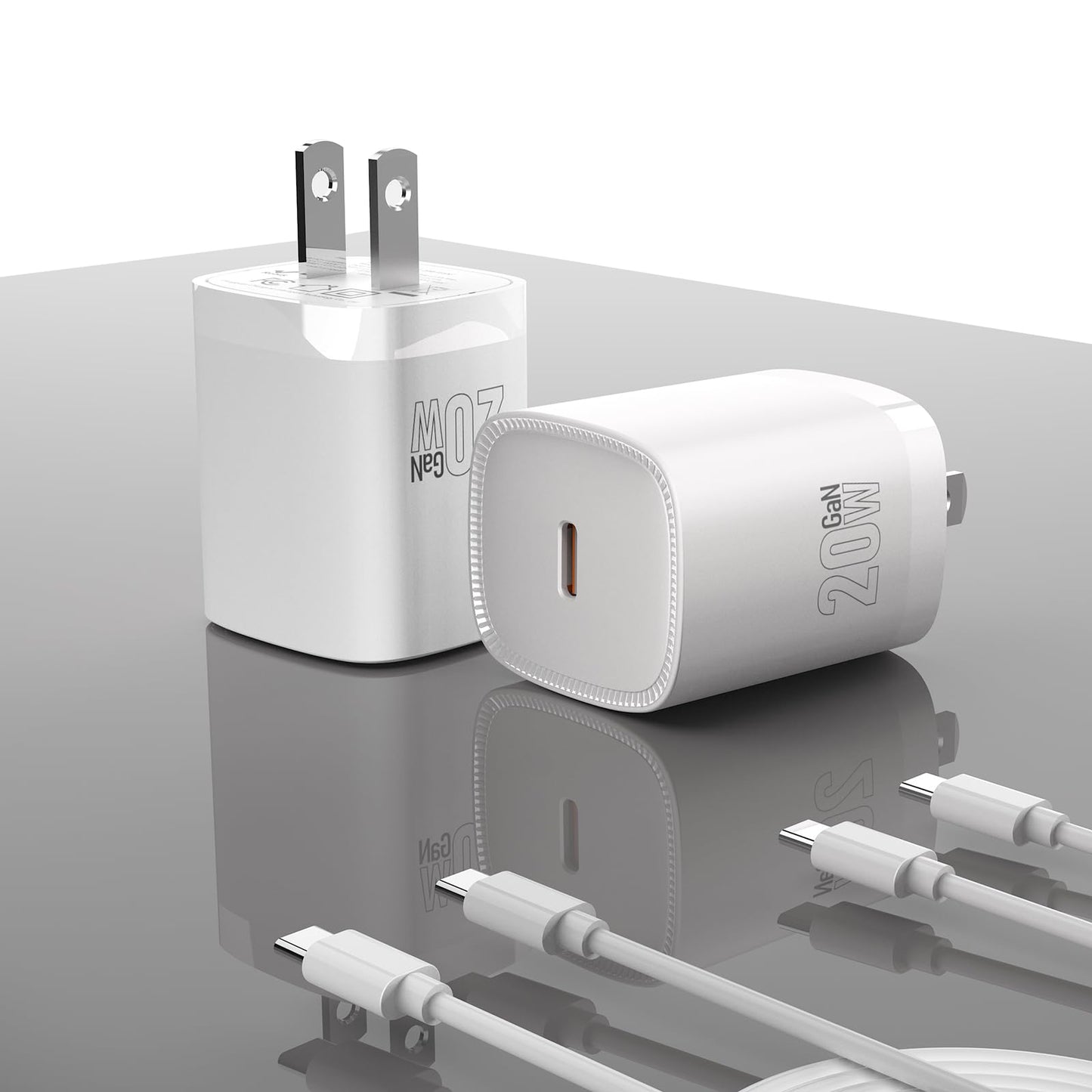 Antteez Fast Charger for iPhone 17/16, 2-Pack 20W USB C with 2 USB-C Cable, iPhone Charger Fast Charging Compatible with iPhone 16/16 Pro Max/15