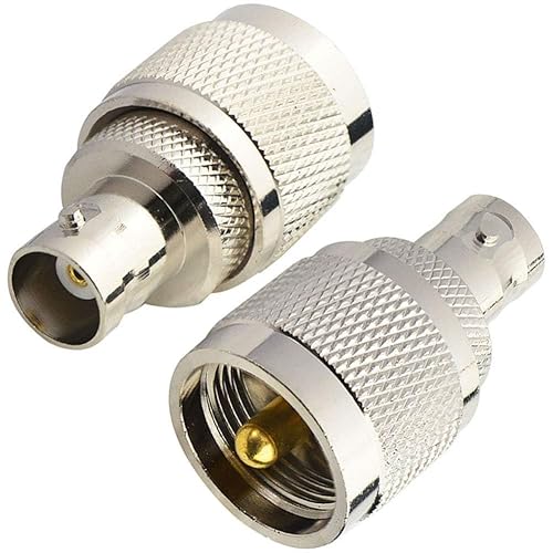 Boobrie BNC UHF Coax Connector PL259 UHF Male to BNC Female Coaxial Connector Low Loss Coax Adapter for RF Antennas/Wireless LAN Devices/Coaxial
