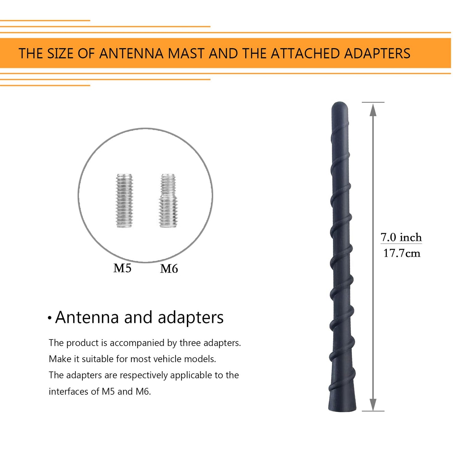Ramble- Antenna for Subaru Forester, Impreza,BRZ | Car Radio Antenna Rod Replacement SUV Sedan Universal Auto Parts and Accessories
