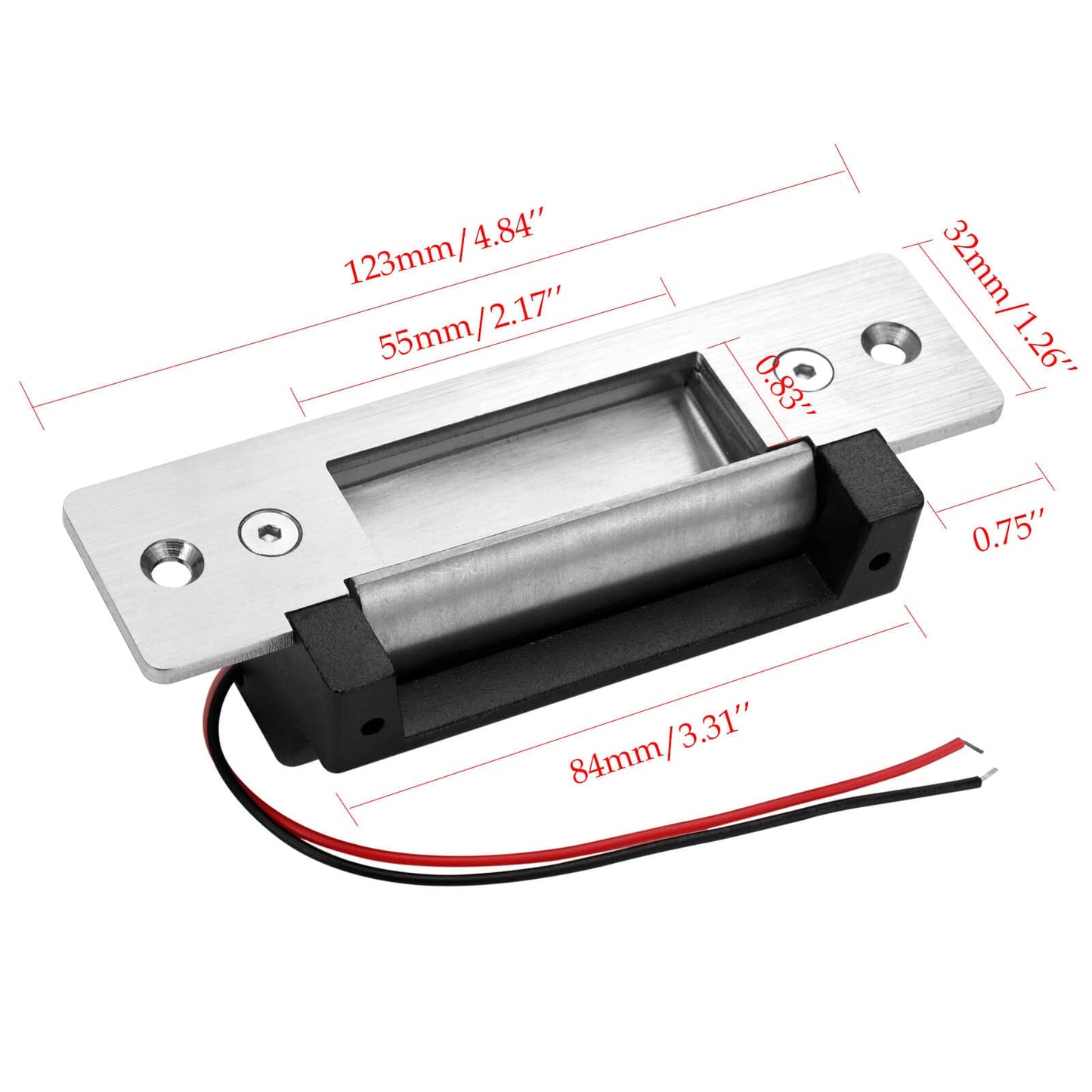 Electric Door Strike Lock ANSI Standard Heavy Duty Fail-Secure/Fail-Safe Adjustable 12V DC for Door Access Control System Cylindrical Locksets Black