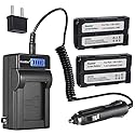 Kastar 2-Pack VMBPL13 Battery and LCD AC Charger Compatible with Hitachi VM-E555LA, VM-E563LA, VM-E565, VM-E565LA, VM-E568E, VM-E568LE, VM-E573LA