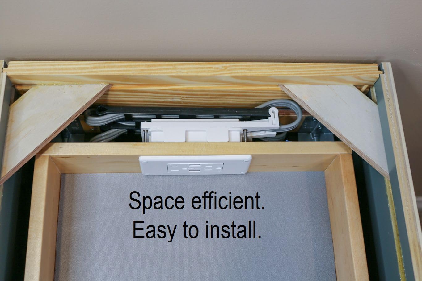 Low Profile in-Drawer Outlet (2) USB-A (2) 15 Amp Charging Station Plugs with Retractable arm