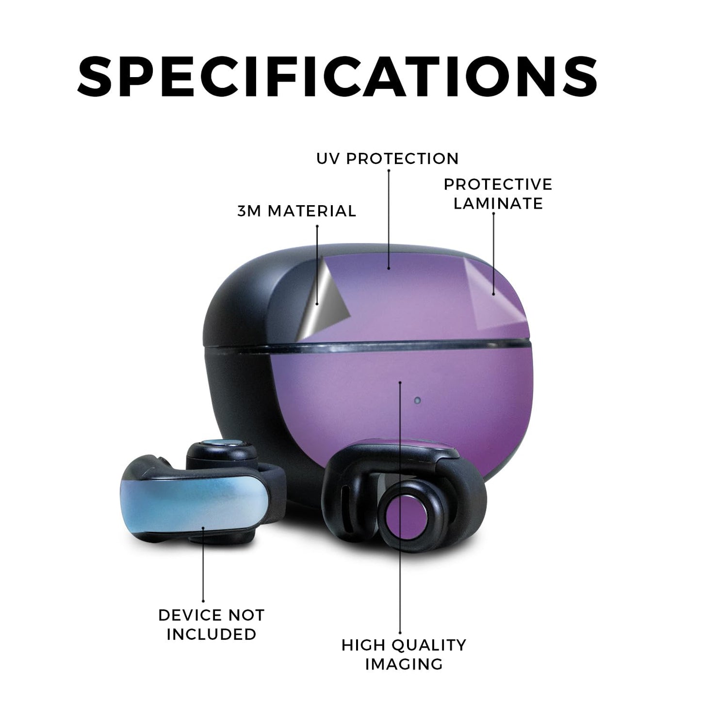 Skin Compatible with Bose Ultra Open Earbuds - Purple Fog - Premium 3M Vinyl Protective Wrap Decal Cover - Easy to Apply | Crafted in The USA…