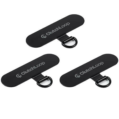 ClutchLoop Anchor 2 - Premium Metal Phone Tether Tab, Ultra-Thin 0.30mm with 3M Adhesive, Strong 46lbs Hold, Universal Phone Lanyard Attachment