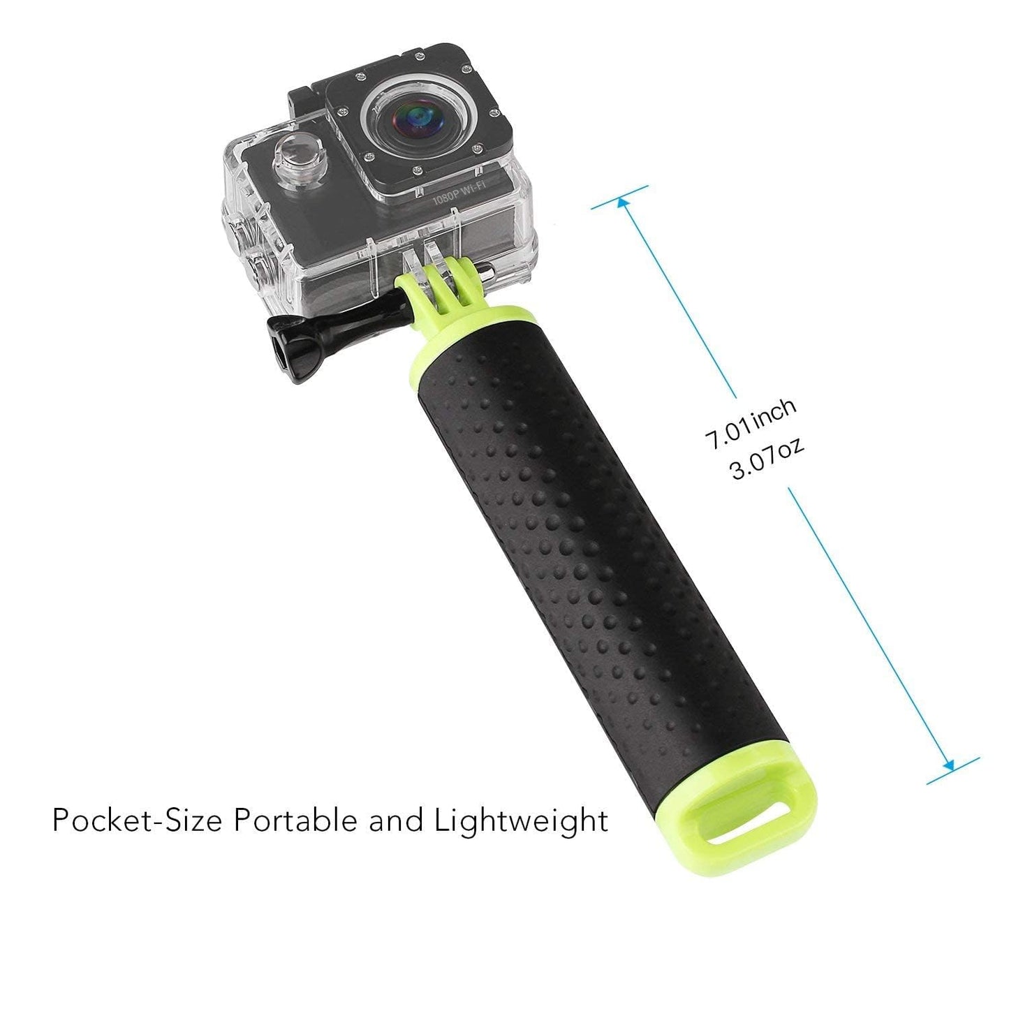 WOLFANG Action Camera Floating Hand Grip Camera Handle Waterproof Monopod Hand Grip Float Stick Selfie Floating for Action Camera Sports Camera