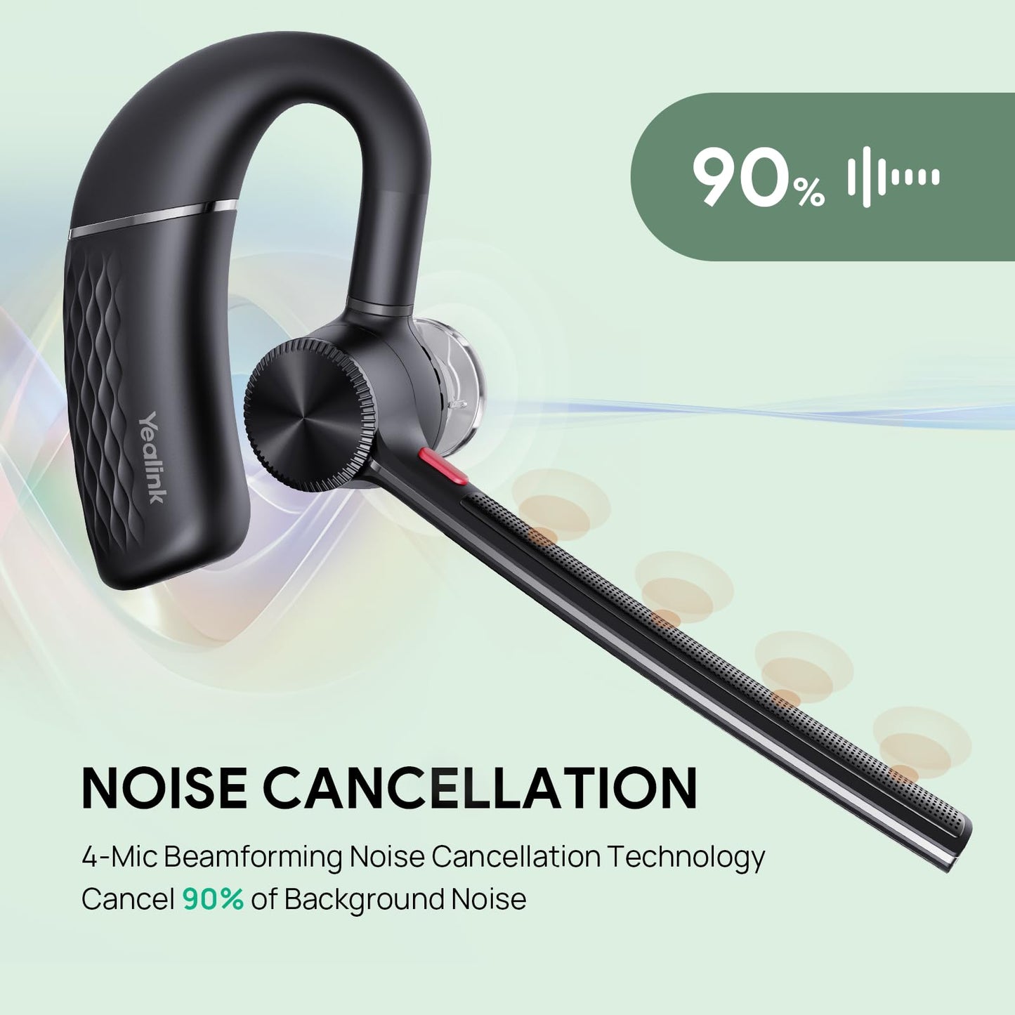 Yealink Bluetooth Headset BH71 Lite Wireless Bluetooth Earpiece for Cell Phone with Noise Canceling Mic, Single Ear Headsets with Microphone