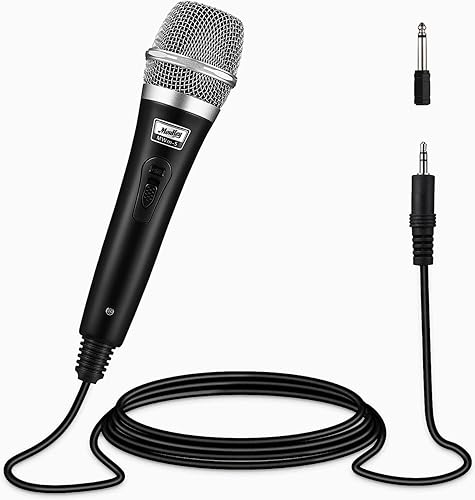 Moukey Karaoke Microphone, Dynamic Microphone with 13 ft Cable, Metal Handheld Cardioid Wired Mic, XLR Microphone for Singing, Compatible w/Karaoke