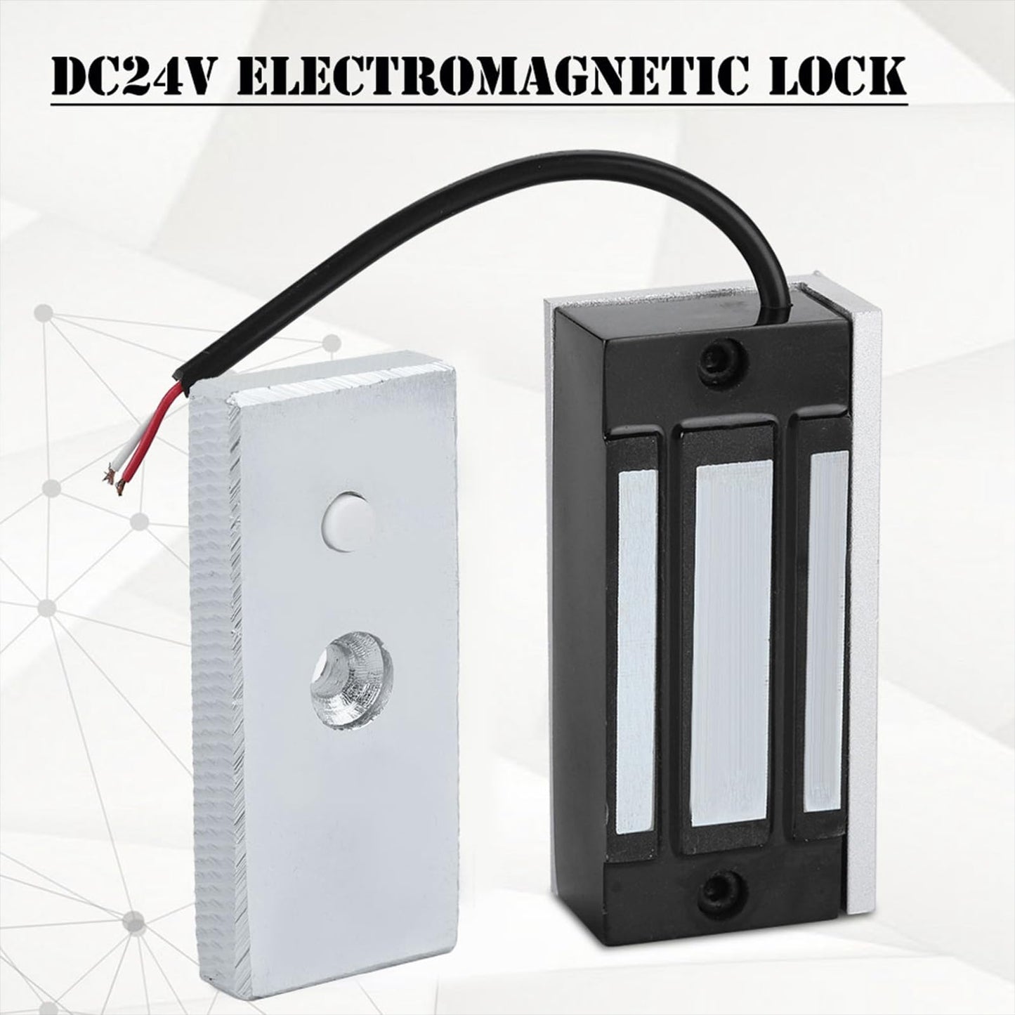 Electric Magnetic Lock,60kg 130LBs Holding Force Electromagnetic Lock for Door Access Control System,Electromagnet Fail- NC Mode(DC24V)