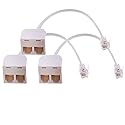 Telephone Splitters,RJ11 6P4C Duplex Wall Jack Adapter Dual Phone Line Splitter Wall Jack Plug 1 to 2 Modular Converter Adapter for Office Home ADSL