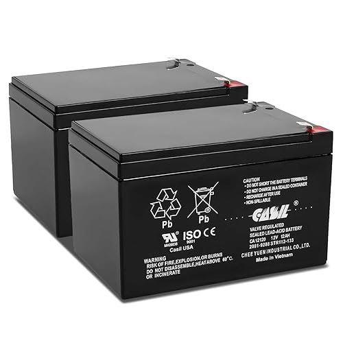 Casil 12V 12Ah SLA AGM Replacement Battery (2 Pack) | Compatible with Go-Go Mobility Elite Traveller SC40E SC44E | Sealed Lead Acid Mobility Scooter…