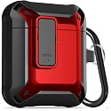 Wonjury Upgraded Armor Secure Lock Airpod Case for Men Lock with Cleaner kit, Earpods Case Shockproof Protective Case for Apple AirPod 2&1 Wireless